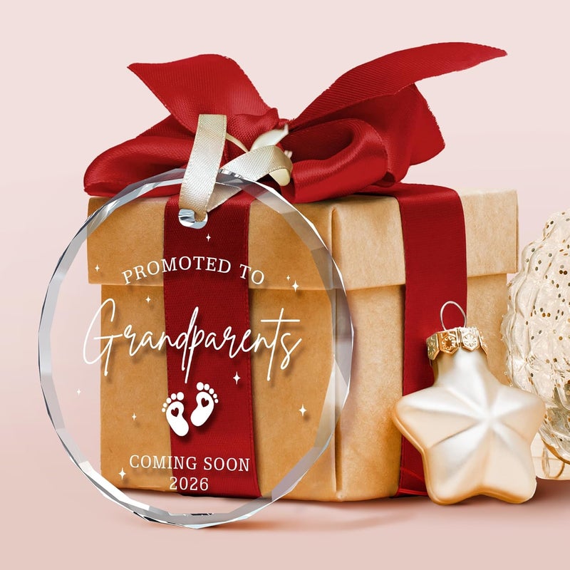 SUCHAGIFT Grandparents Gifts - First Time Grandparents Gifts for Grandma, Grandpa - Baby Pregnancy Announcement Ornament for New Grandma - Grandpa to Be Ornaments - Glass Ornament 2026 - Image 3